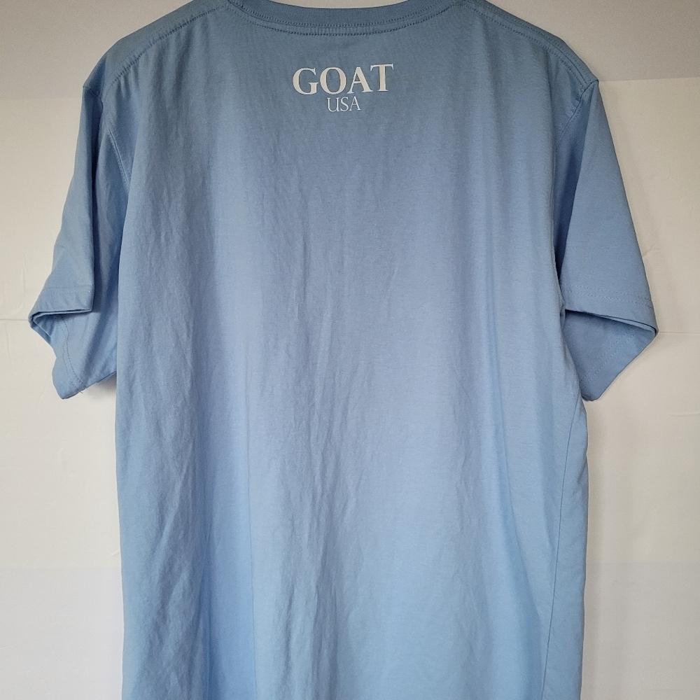 GOAT Light Blue Graphic Tee with Goat Patch Size L - Picture 4 of 9